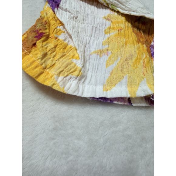 Habitat Clothes To Live In NWT XXL Multi Floral Crinkle Cotton Button Up Shirt - Picture 10 of 15